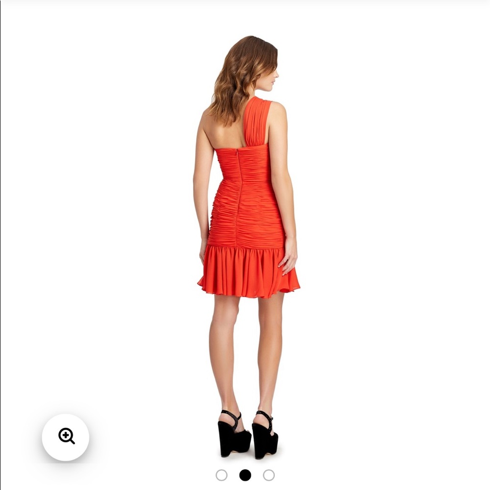 Jill Stuart Red One-Shoulder Ruched Cutout Dress - Picture 2 of 14